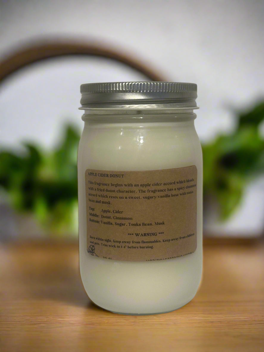 16 oz Glass Jar Soy Wax Candles / Fall - Winter Season Scents