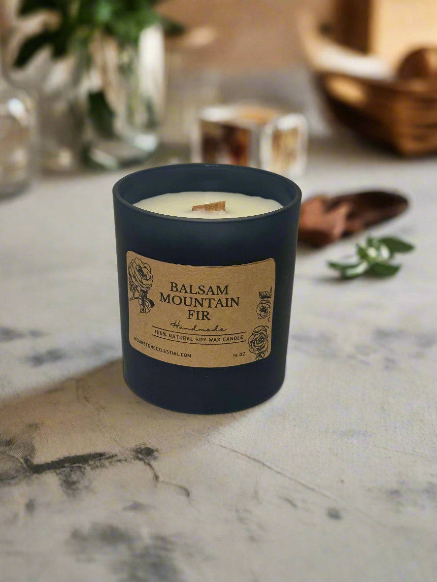 14 oz Soy Wax Candles / Fall - Winter Season Scents / Blue Glass Jars