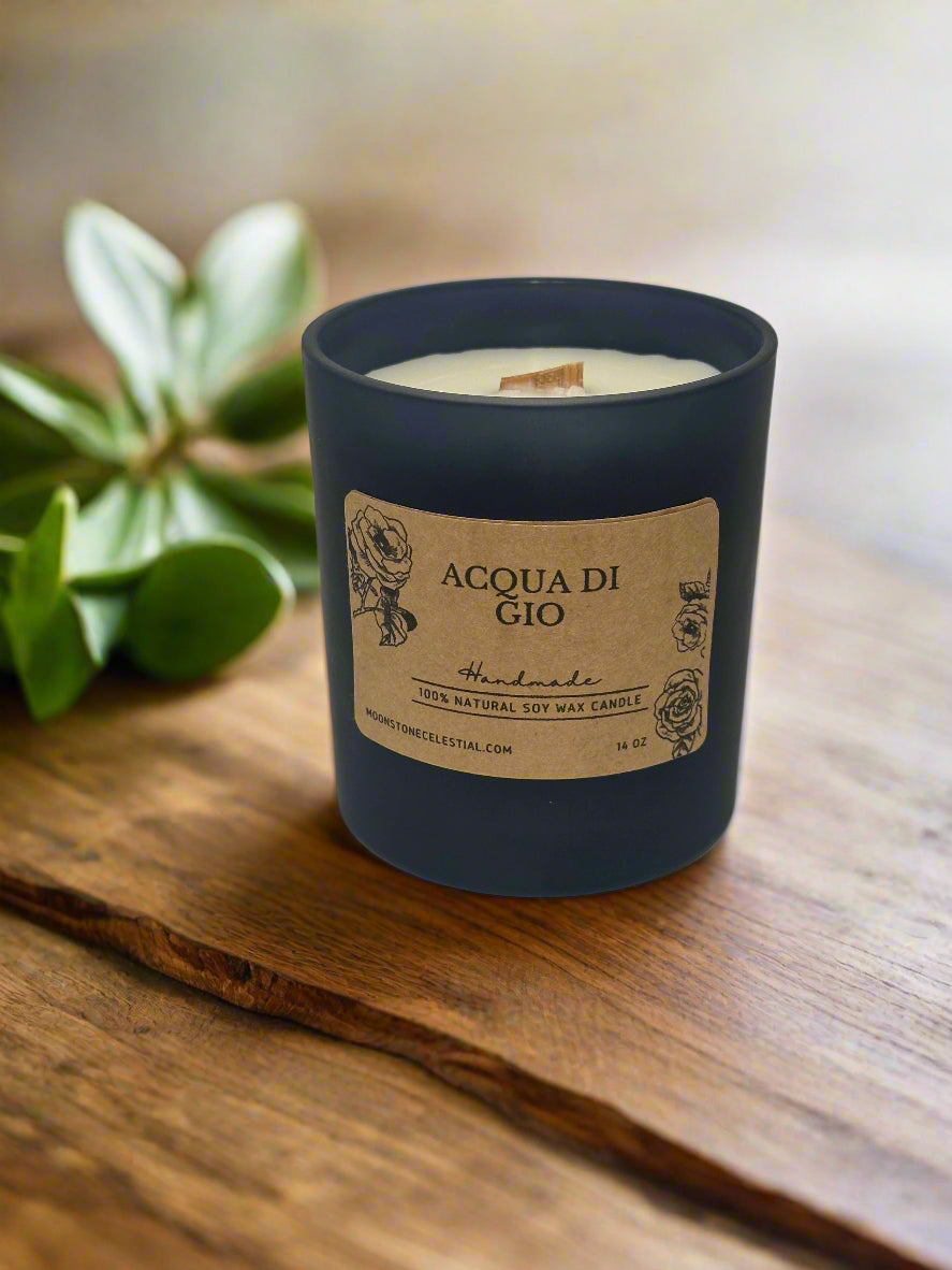14 oz Soy Wax Candles / Fall - Winter Season Scents / Blue Glass Jars