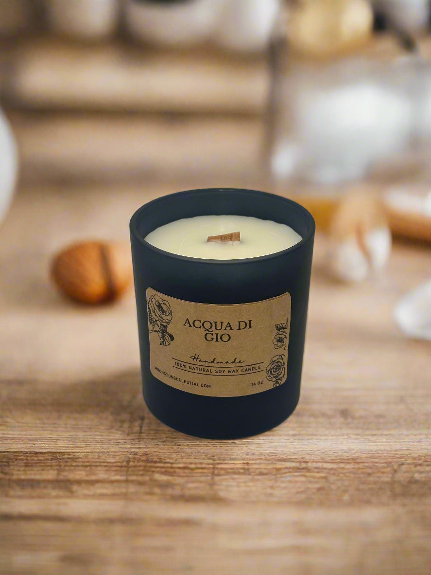 14 oz Soy Wax Candles / Fall - Winter Season Scents / Blue Glass Jars
