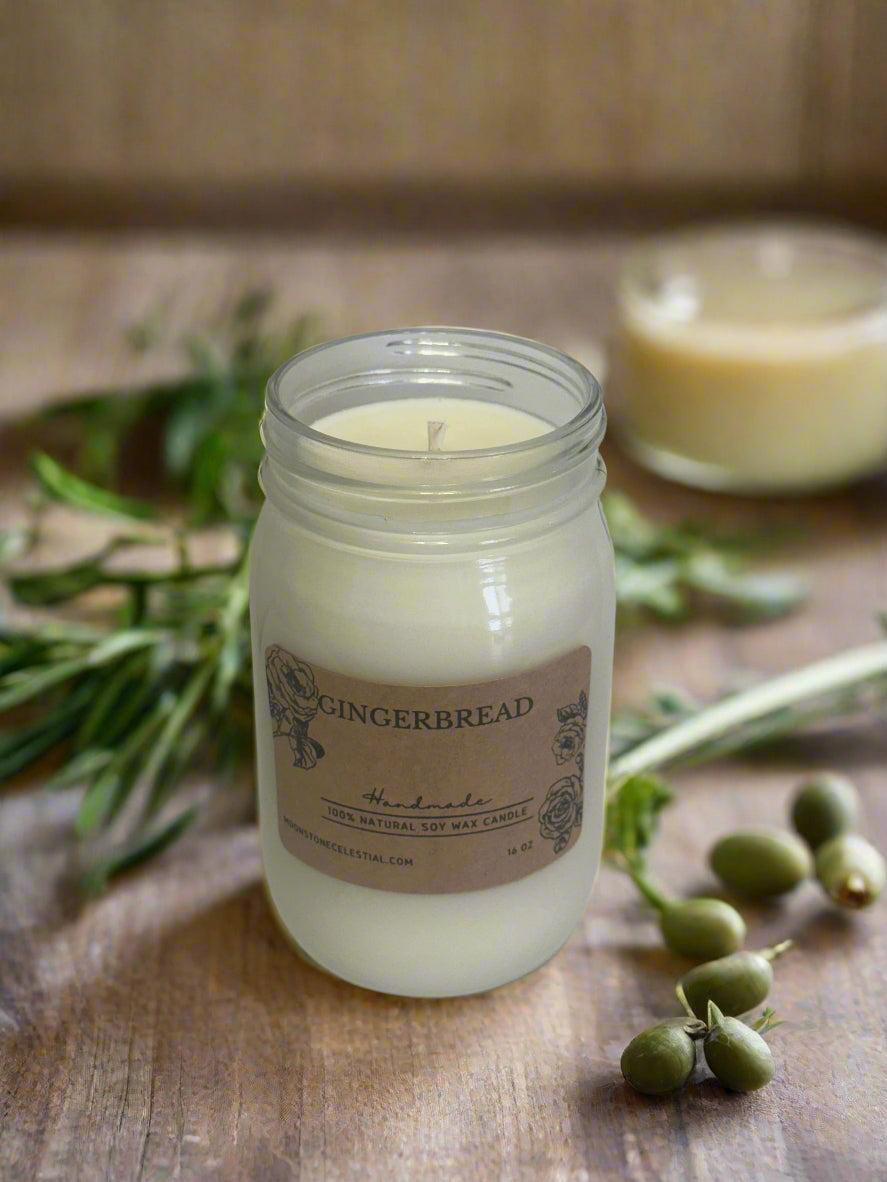 16 oz Glass Jar Soy Wax Candles / Fall - Winter Season Scents