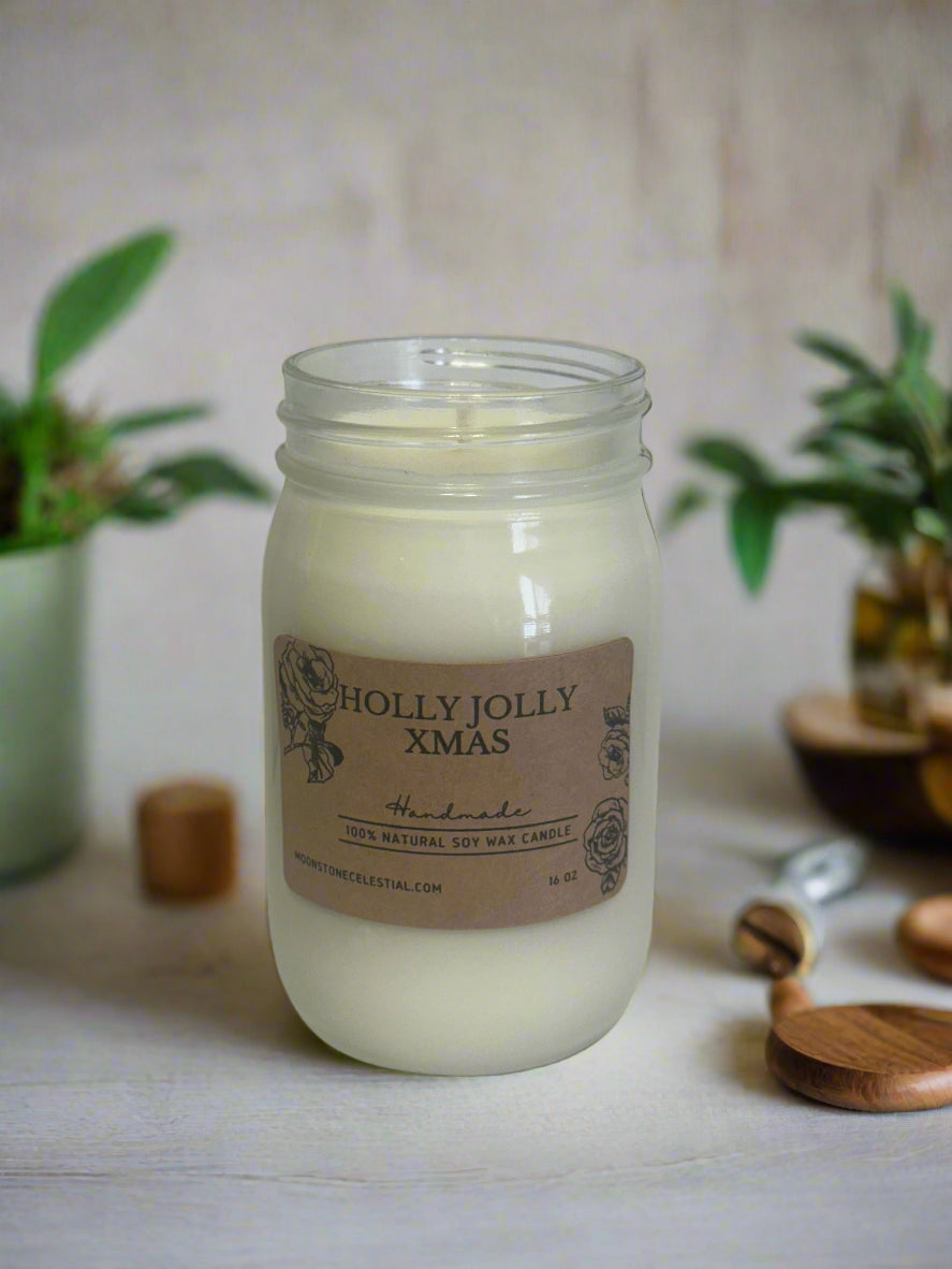 16 oz Glass Jar Soy Wax Candles / Fall - Winter Season Scents