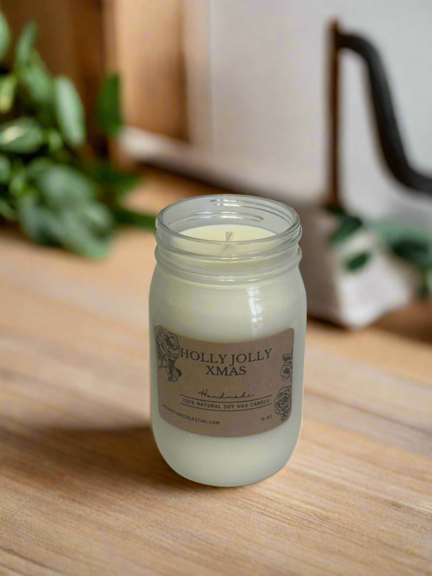 16 oz Glass Jar Soy Wax Candles / Fall - Winter Season Scents