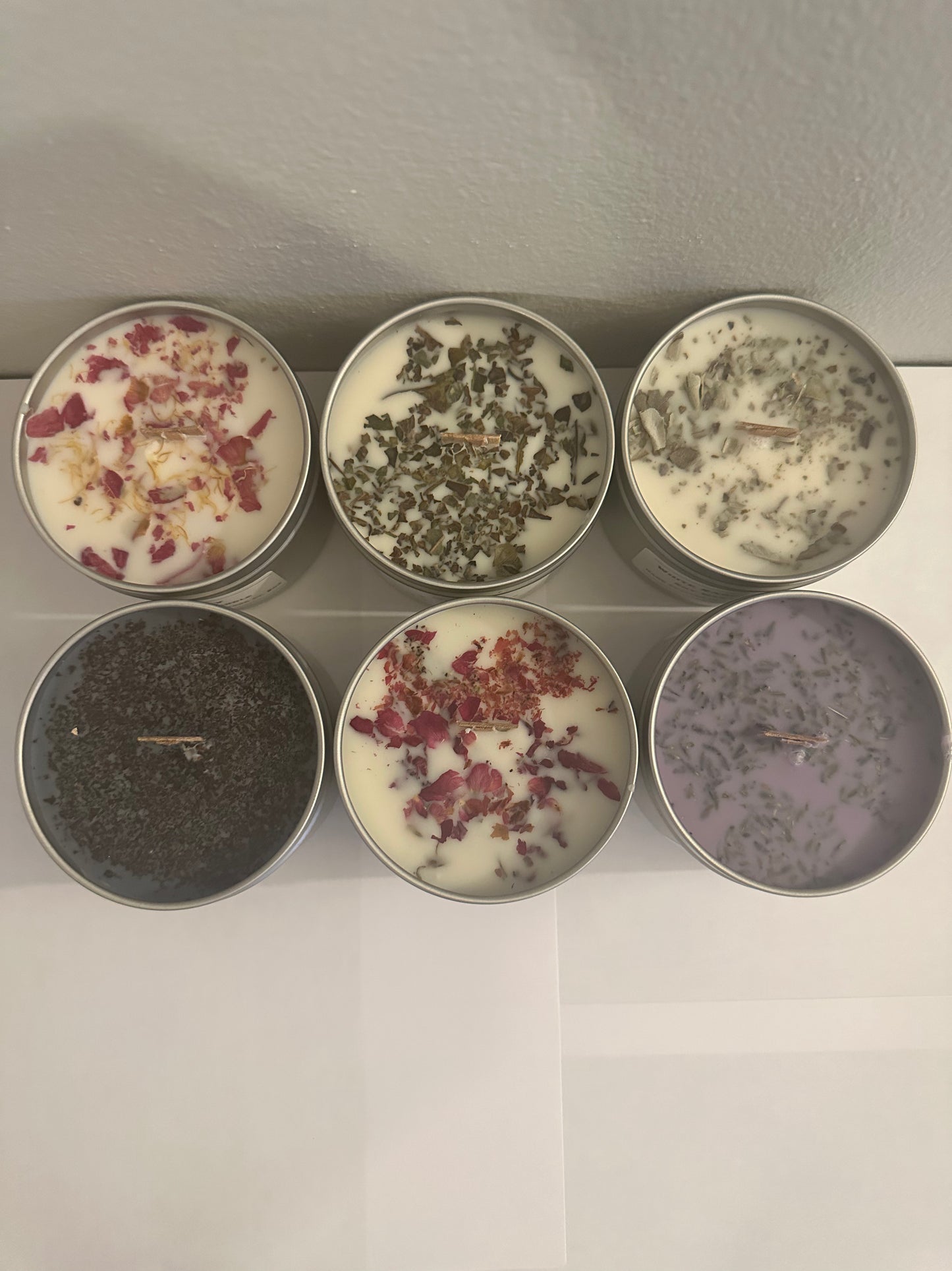 8 oz Herbal and Floral Candles, 100% Soy Wax, Wood Wick