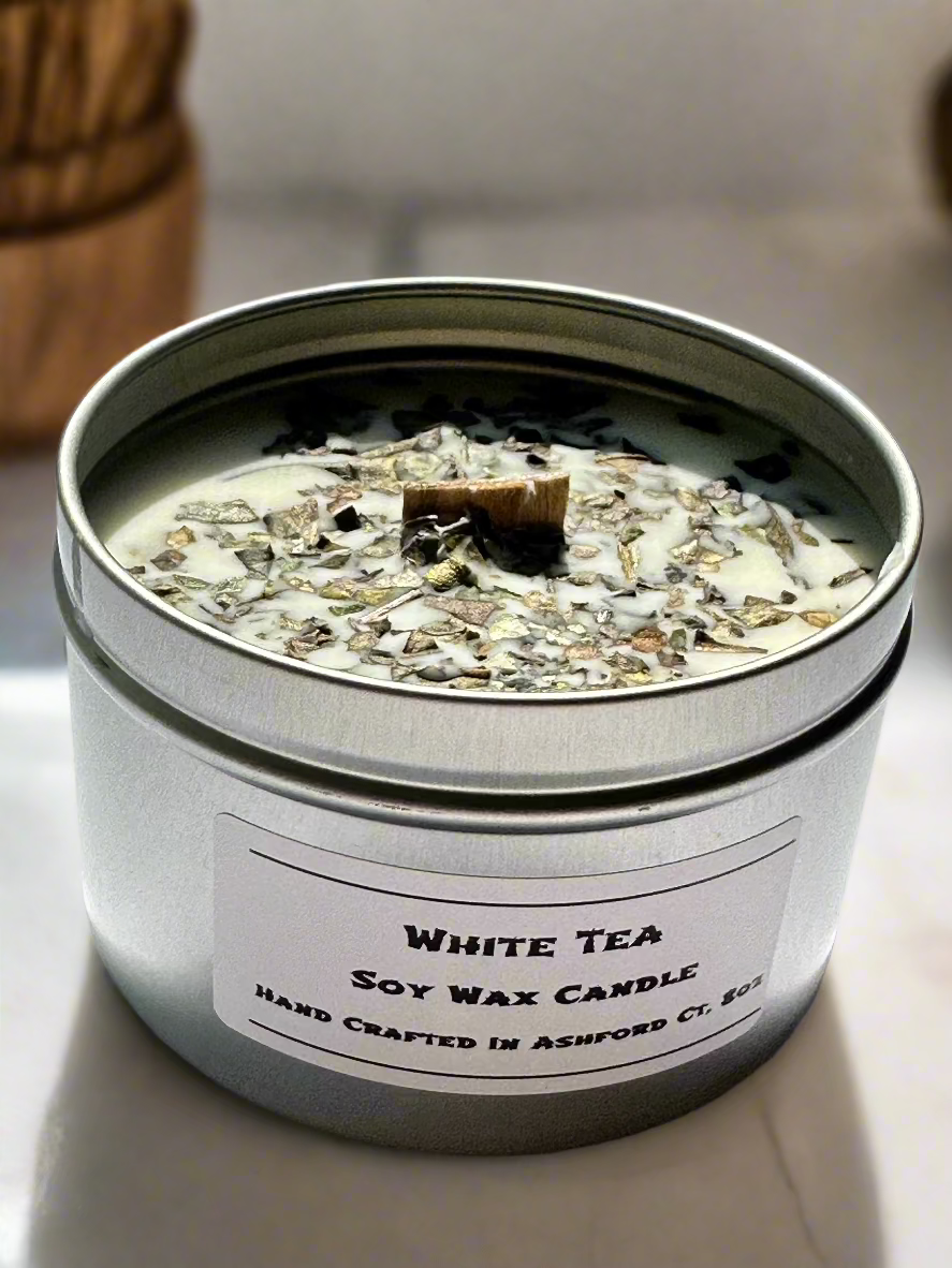 8 oz Herbal and Floral Candles, 100% Soy Wax, Wood Wick