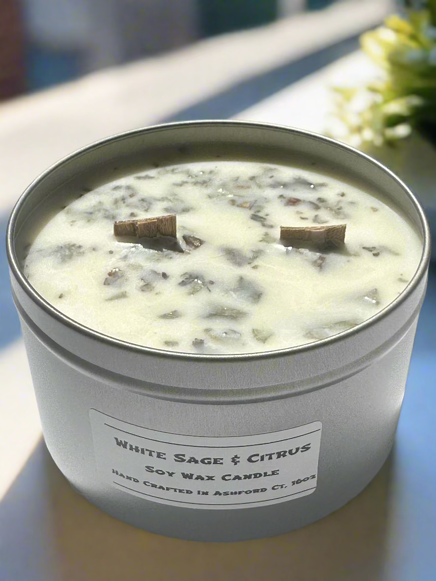 16 oz Herbal & Floral Dual Wood Wick Candle, 100% Soy Wax Candle