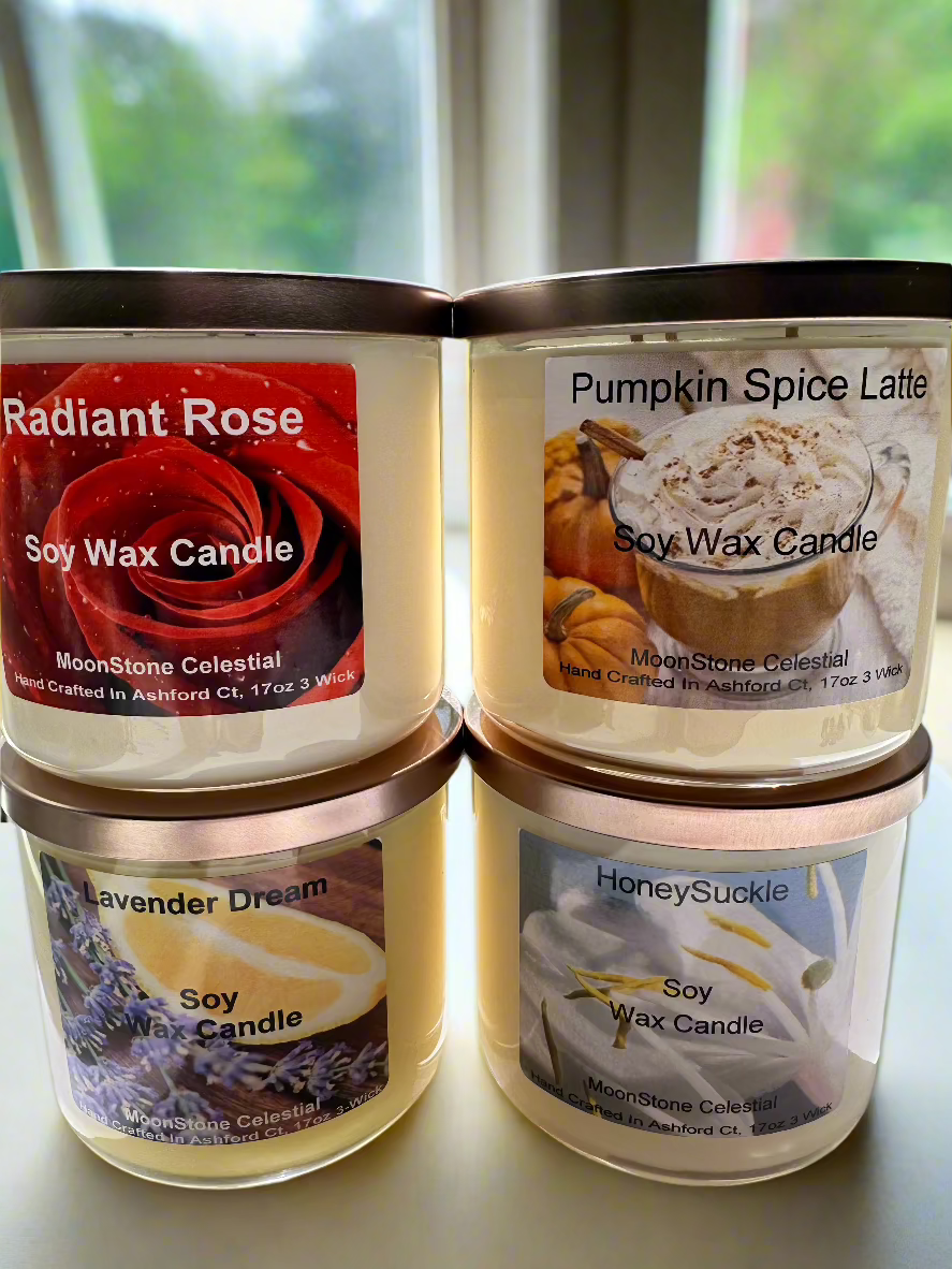 17 oz Triple Wick Soy Wax Candles / Spring - Summer Season Scents