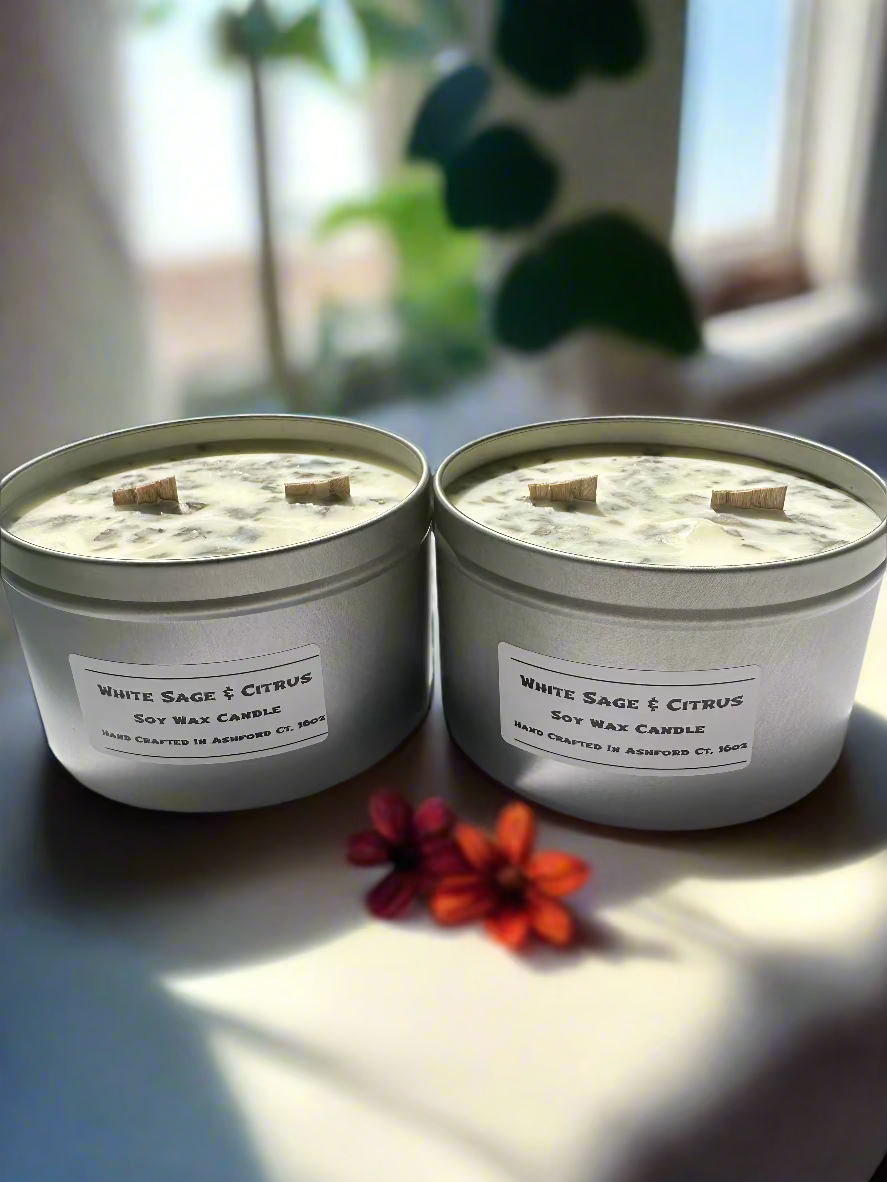 16 oz Herbal & Floral Dual Wood Wick Candle, 100% Soy Wax Candle