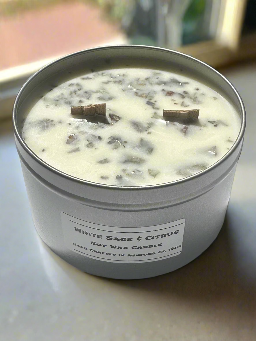 16 oz Herbal & Floral Dual Wood Wick Candle, 100% Soy Wax Candle