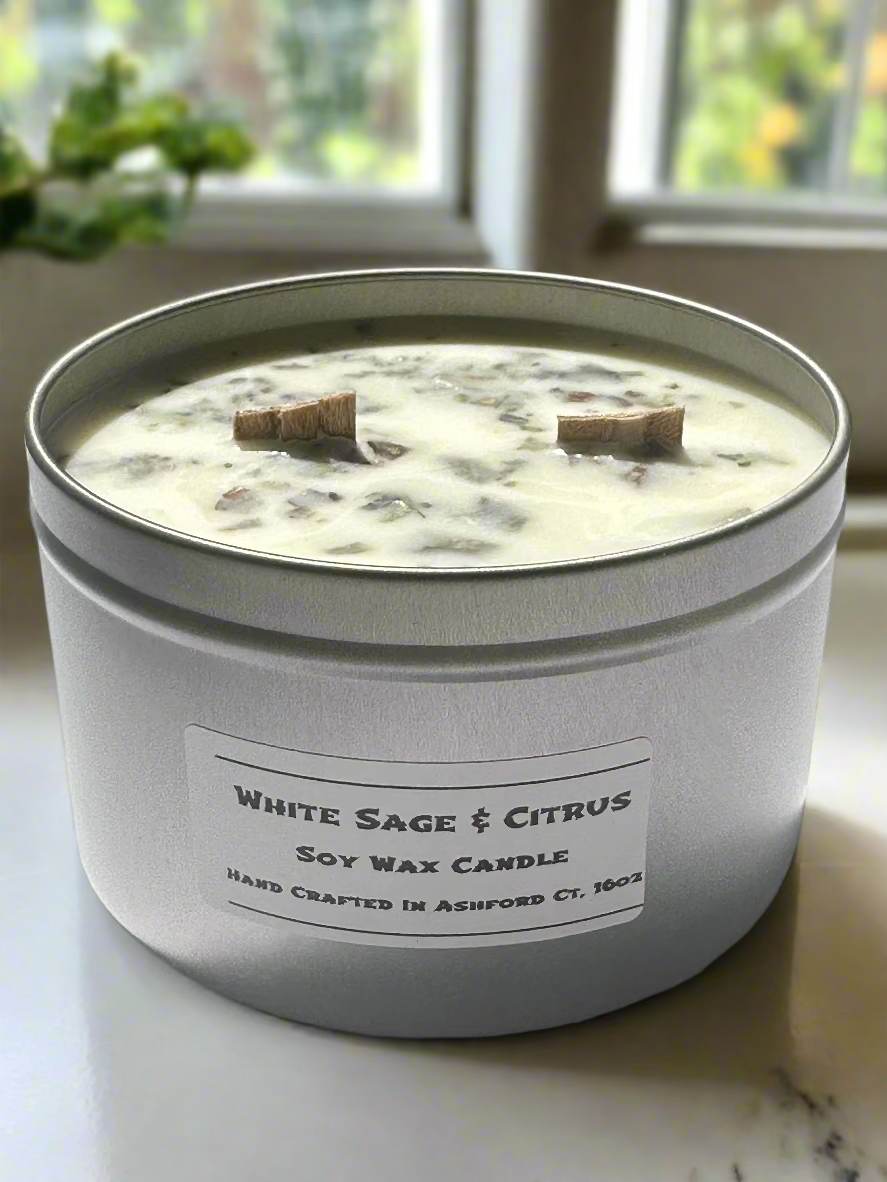 16 oz Herbal & Floral Dual Wood Wick Candle, 100% Soy Wax Candle