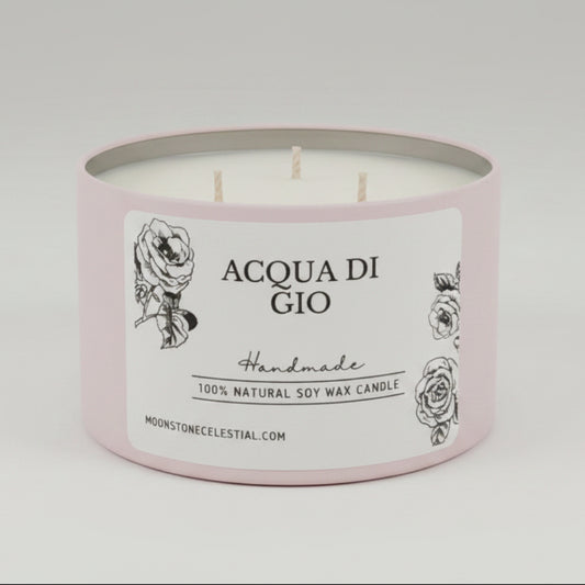 14oz Triple Wick Soy Candle Tin | 75 Hour Burn Time | 60 Assorted Scents in Pink or Green